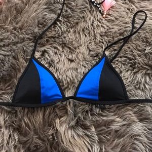 Pink VS color block triangle bikini top